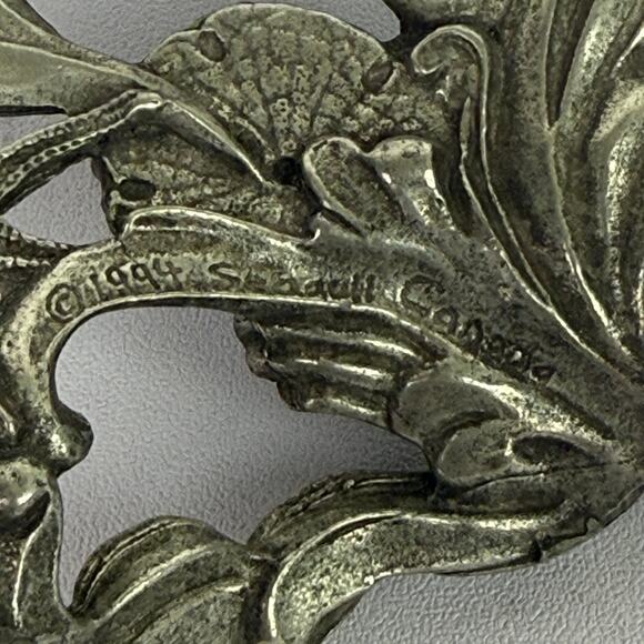 Seagull Canada Pewter Seashell Footed Plate/Bowl Stand Holder With bowl 7” HTF - Picture 5 of 16